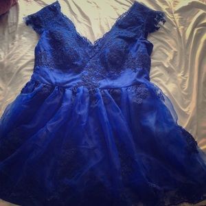 Plus size Royal blue short homecoming dress